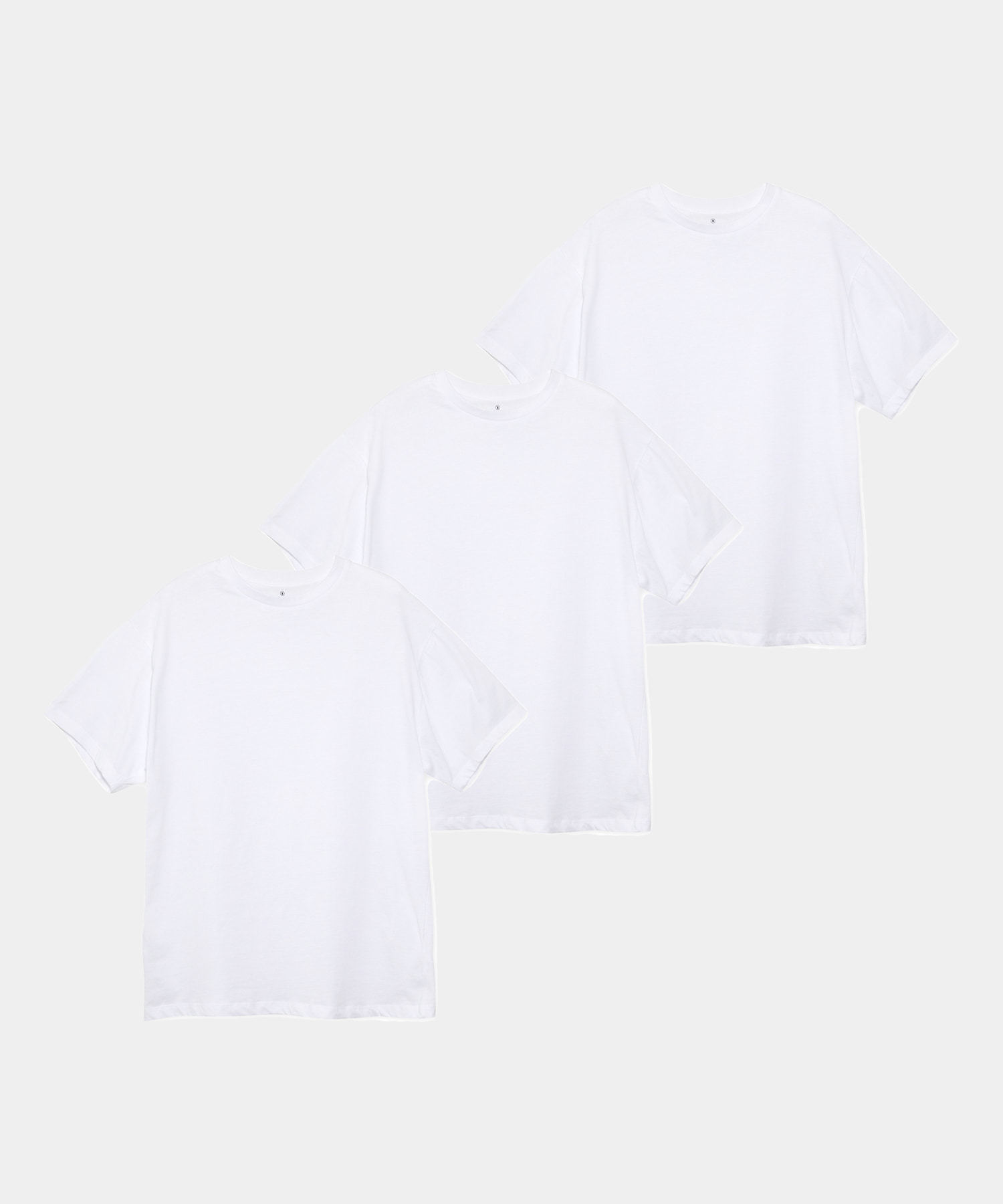 3PACK STANDARD BASIC FIT TEE white