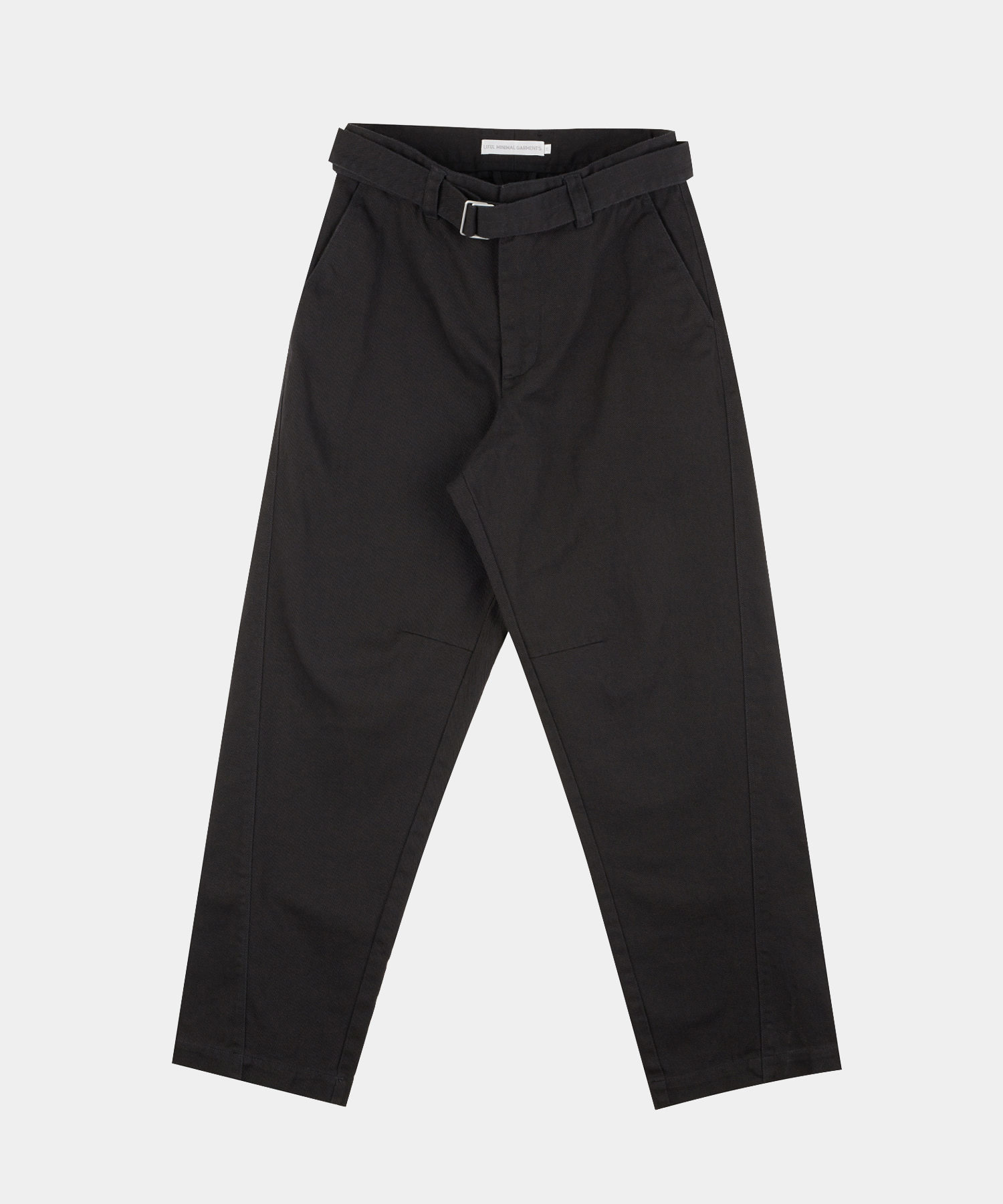 BELTED CHINO PANTS black